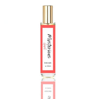 fragume Mysterous Girl 15ml fragrance spray for her in a glass bottle with a coral label and gold cap.